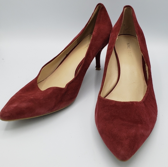 Nine west Ezra pointy toe leather red pumps heels - Picture 6 of 15